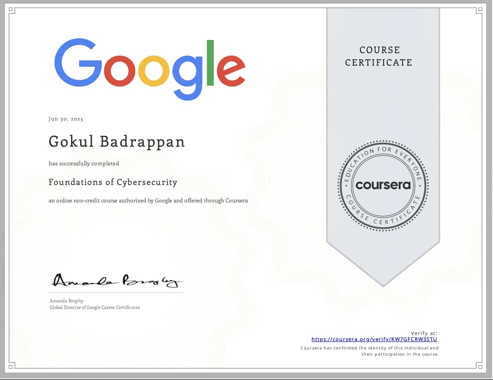 Google Cybersecurity Essentials