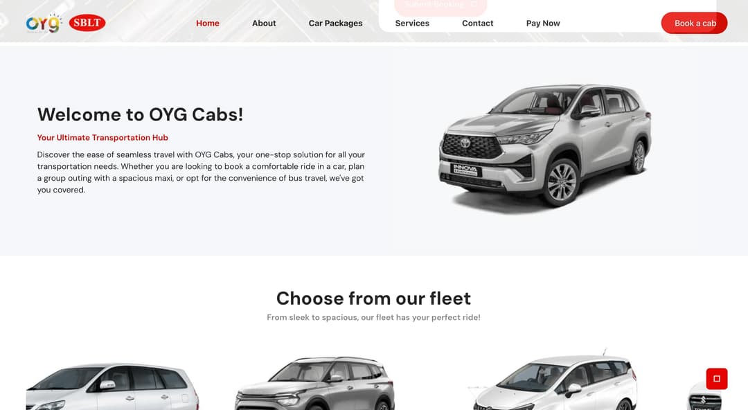 OYG Cabs Website